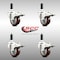Service Caster 3 Inch 316SS Maroon Poly Swivel 7/8 Inch Expanding Stem Caster Set Lock Brake SCC-SS316TTLEX20S314-PPUB-MRN-78-4 - alternate 4